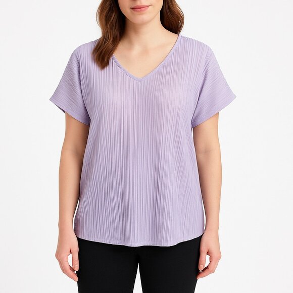 Andree Women's Blue Shirt Sleeve Pullover Top Size M NWT - Picture 1 of 5